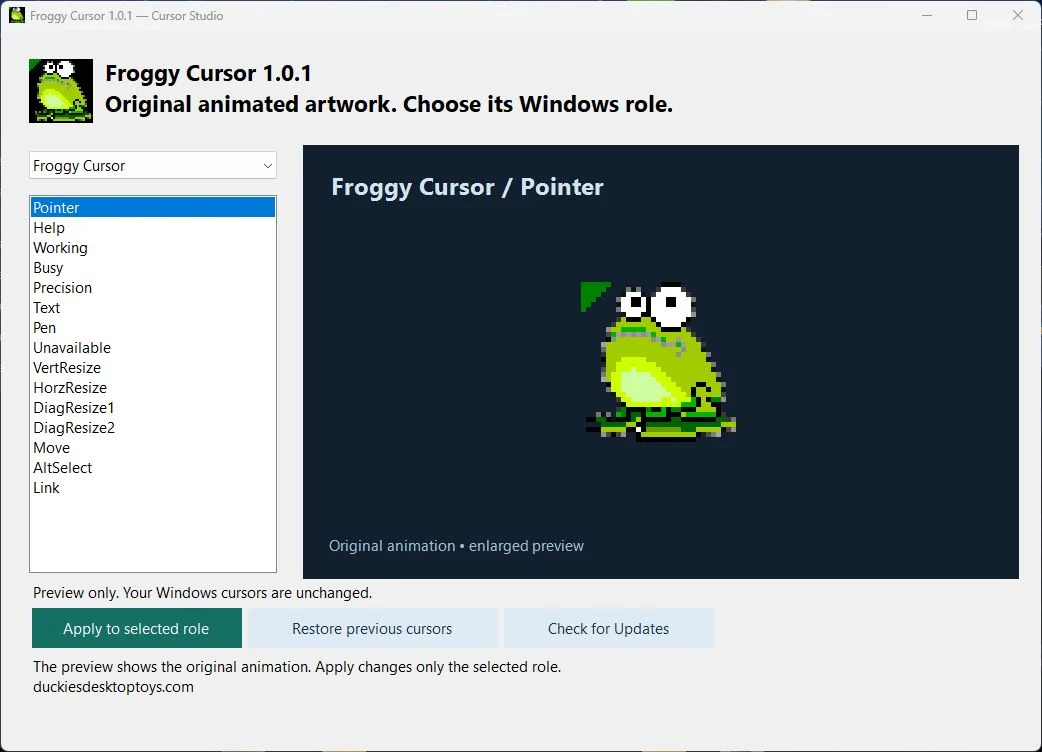 Froggy Cursor screenshot