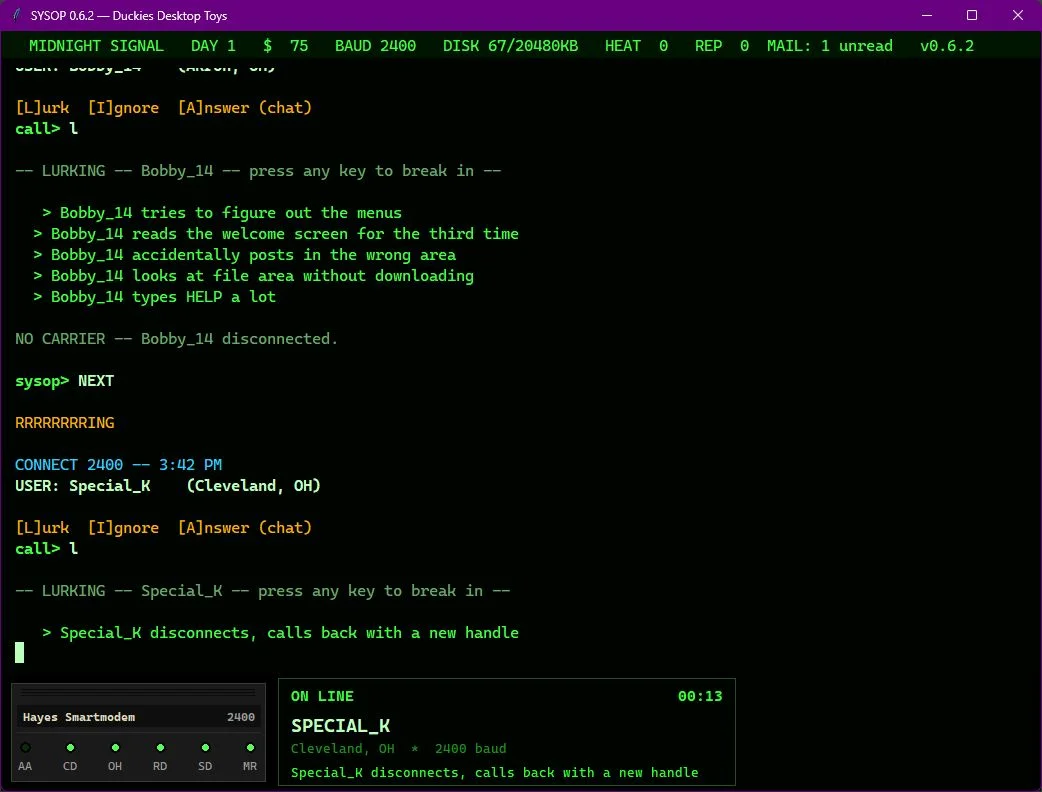 SYSOP screenshot
