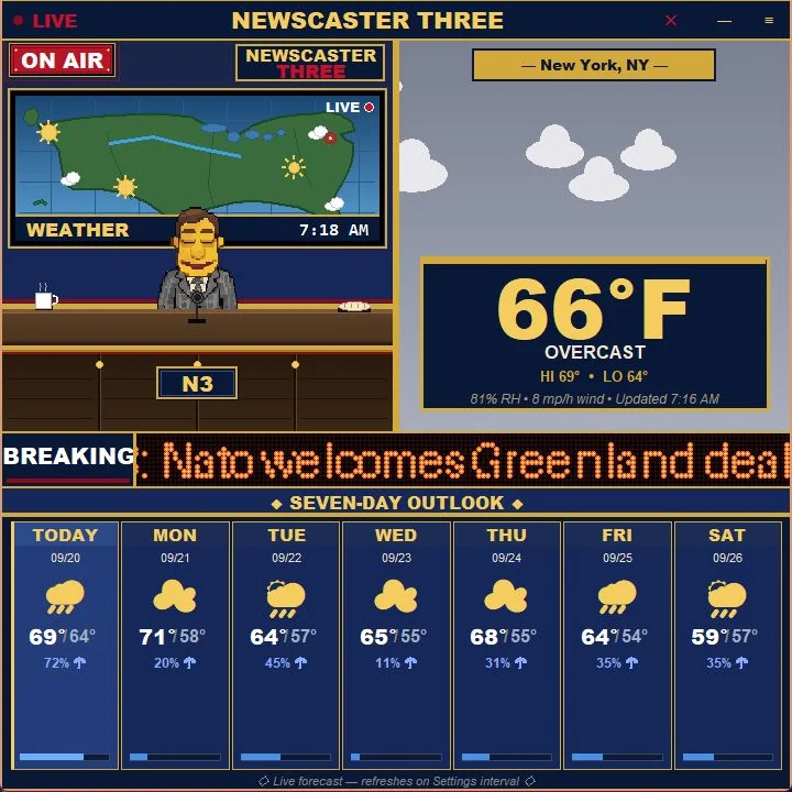 Newscaster Three screenshot